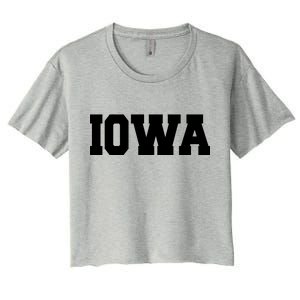 IOWA Team College University Logo Women's Crop Top Tee