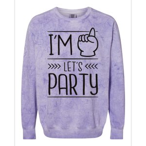 I'm One Years Old Let's Party Birthday Colorblast Crewneck Sweatshirt