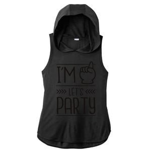 I'm One Years Old Let's Party Birthday Ladies PosiCharge Tri-Blend Wicking Draft Hoodie Tank