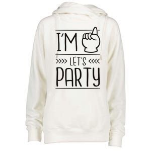 I'm One Years Old Let's Party Birthday Womens Funnel Neck Pullover Hood