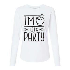 I'm One Years Old Let's Party Birthday Womens Cotton Relaxed Long Sleeve T-Shirt