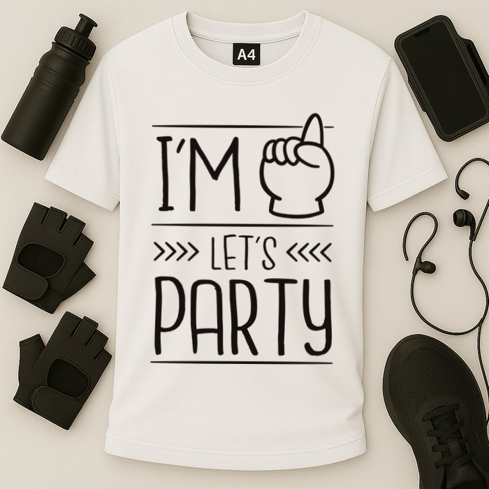 I'm One Years Old Let's Party Birthday Cooling Performance Crew T-Shirt