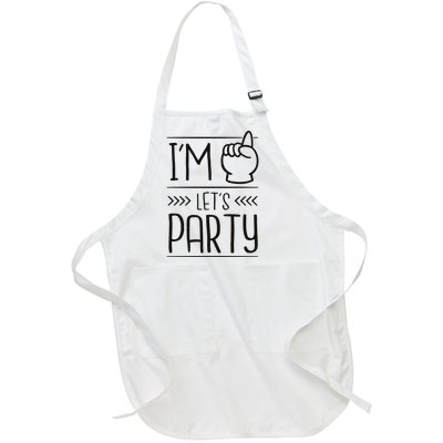 I'm One Years Old Let's Party Birthday Full-Length Apron With Pockets