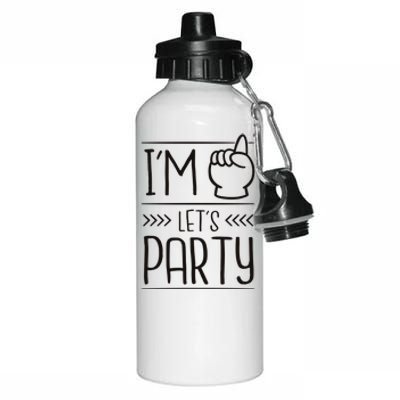 I'm One Years Old Let's Party Birthday Aluminum Water Bottle 