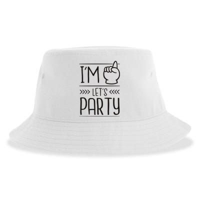 I'm One Years Old Let's Party Birthday Sustainable Bucket Hat