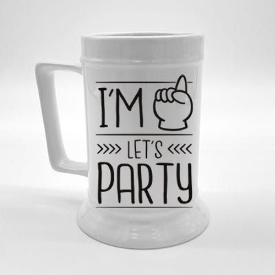 I'm One Years Old Let's Party Birthday Beer Stein