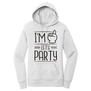 I'm One Years Old Let's Party Birthday Women's Pullover Hoodie