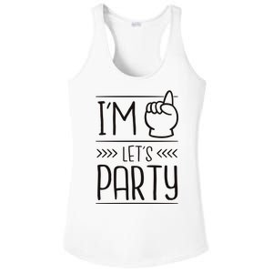 I'm One Years Old Let's Party Birthday Ladies PosiCharge Competitor Racerback Tank