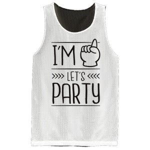 I'm One Years Old Let's Party Birthday Mesh Reversible Basketball Jersey Tank