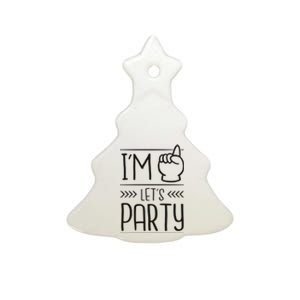 I'm One Years Old Let's Party Birthday Ceramic Tree Ornament