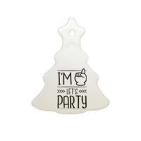 I'm One Years Old Let's Party Birthday Ceramic Tree Ornament