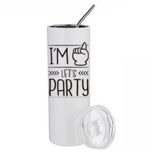 I'm One Years Old Let's Party Birthday Stainless Steel Tumbler