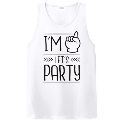 I'm One Years Old Let's Party Birthday PosiCharge Competitor Tank