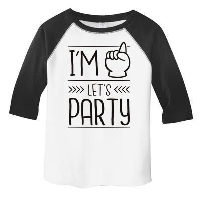 I'm One Years Old Let's Party Birthday Toddler Fine Jersey T-Shirt