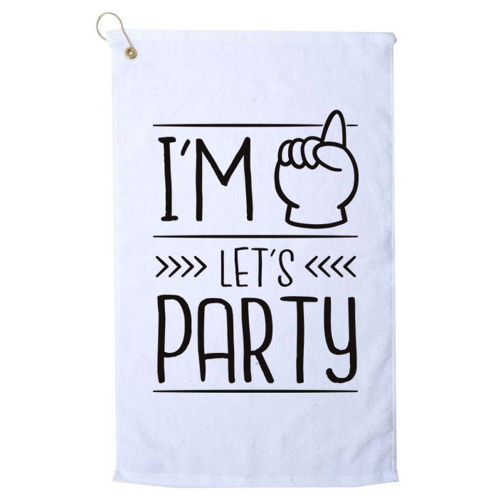 I'm One Years Old Let's Party Birthday Golf Towel