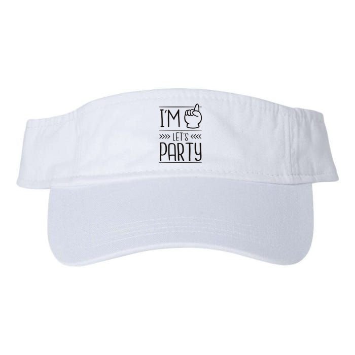 I'm One Years Old Let's Party Birthday Valucap Bio-Washed Visor