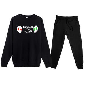 Intellectual Property 2 2 Heads Sneaking Out Of Heaven Premium Crewneck Sweatsuit Set