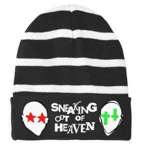 Intellectual Property 2 2 Heads Sneaking Out Of Heaven Striped Beanie with Solid Band