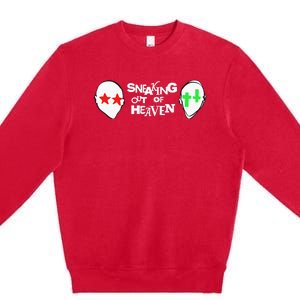 Intellectual Property 2 2 Heads Sneaking Out Of Heaven Premium Crewneck Sweatshirt