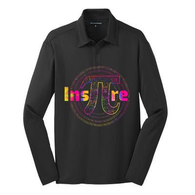 Inspire Pi 3.14 Math Teacher Pi National Day Silk Touch Performance Long Sleeve Polo