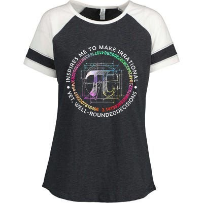 Inspire Pi 3 14 Math Teacher Pi National Day Gift Enza Ladies Jersey Colorblock Tee