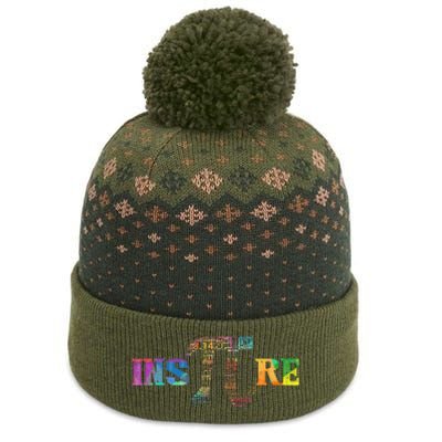 Inspire Pi 3.14 Math Teacher Pi funny National Day The Baniff Cuffed Pom Beanie