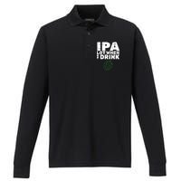 IPA Lot When I Drink Performance Long Sleeve Polo