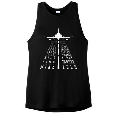 International Phonetic Alphabet With F4 Phantom Ii Ladies PosiCharge Tri-Blend Wicking Tank