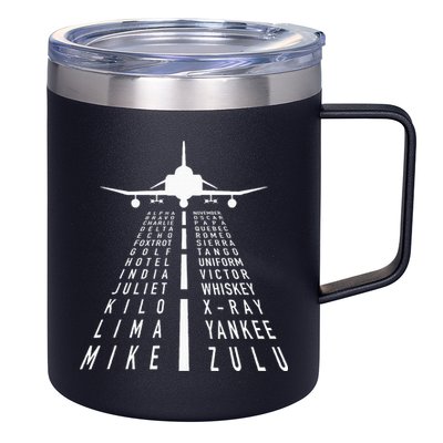 International Phonetic Alphabet With F4 Phantom Ii 12oz Stainless Steel Coffee Mug