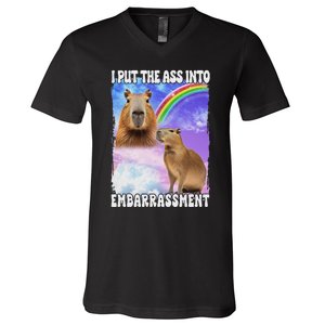 I Put Ass Into Embarrassment Embarrassing Meme Culture V-Neck T-Shirt