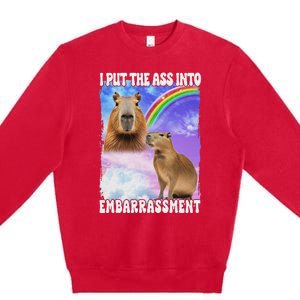 I Put Ass Into Embarrassment Embarrassing Meme Culture Premium Crewneck Sweatshirt