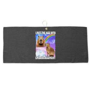 I Put Ass Into Embarrassment Embarrassing Meme Culture Large Microfiber Waffle Golf Towel