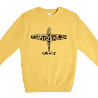 International Phonetic Alphatbet Airplane Pilots Christmas Gift Premium Crewneck Sweatshirt