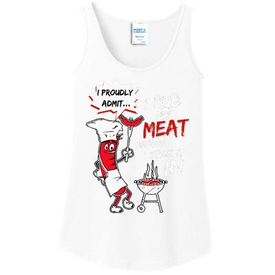 I Proudly Admit I Rub My Meat Before I Stick It In Hot Dog Ladies Essential Tank