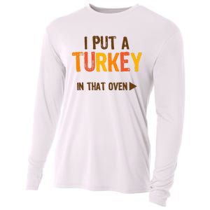 I Put A Turkey In That Oven For Pregnant Wo Thanksgiving Cooling Performance Long Sleeve Crew