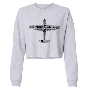 International Phonetic Alphatbet Airplane Pilots Christmas Cute Gift Cropped Pullover Crew