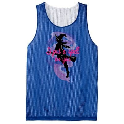 I Put A Spell On You Witch Sisters Halloween Quote Cute Gift Mesh Reversible Basketball Jersey Tank