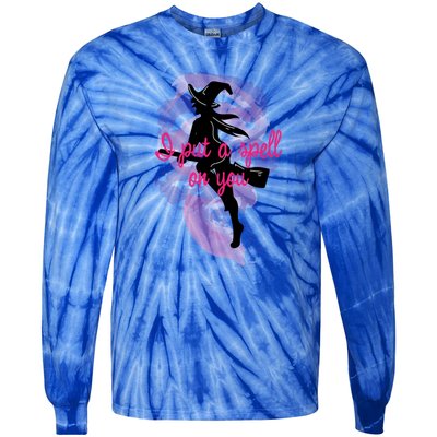 I Put A Spell On You Witch Sisters Halloween Quote Cute Gift Tie-Dye Long Sleeve Shirt