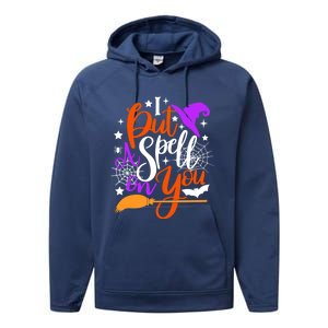 I Put A Spell On You Meaningful Gift Funny Witch Broom Halloween Gift Performance Fleece Hoodie