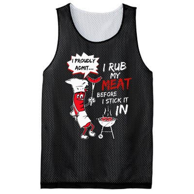 I Proudly Admit I Rub My Meat Before I Stick It In Hot Dog Mesh Reversible Basketball Jersey Tank