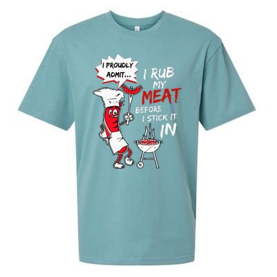 I Proudly Admit I Rub My Meat Before I Stick It In Hot Dog Sueded Cloud Jersey T-Shirt