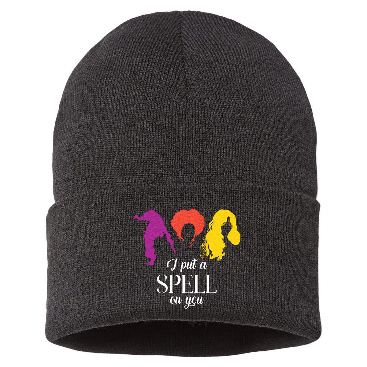 I Put A Spell On You Halloween Witch Sustainable Knit Beanie