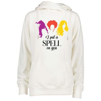 I Put A Spell On You Halloween Witch Womens Funnel Neck Pullover Hood