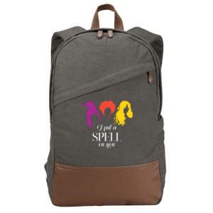 I Put A Spell On You Halloween Witch Cotton Canvas Backpack