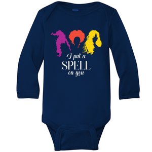 I Put A Spell On You Halloween Witch Baby Long Sleeve Bodysuit