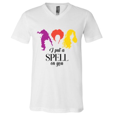 I Put A Spell On You Halloween Witch V-Neck T-Shirt