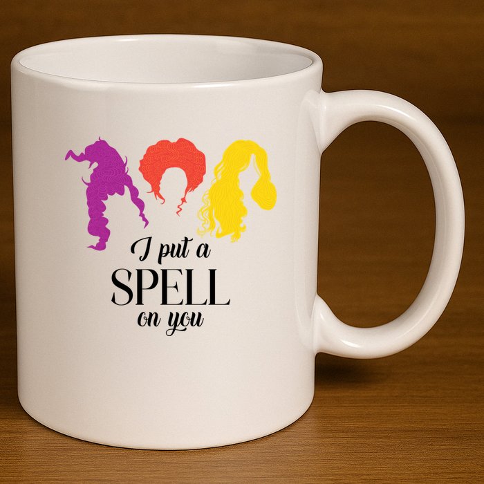 I Put A Spell On You Halloween Witch 11oz C Handle Ceramic Mug