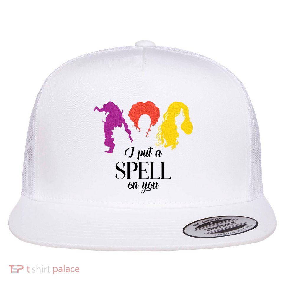 I Put A Spell On You Halloween Witch Flat Bill Trucker Hat