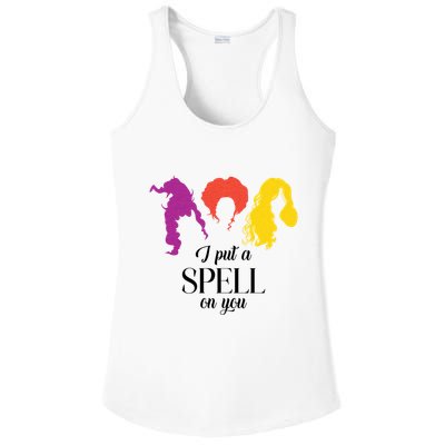 I Put A Spell On You Halloween Witch Ladies PosiCharge Competitor Racerback Tank