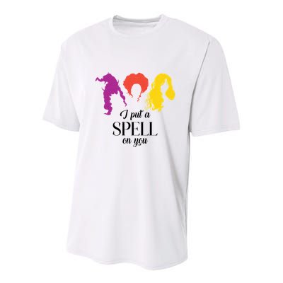 I Put A Spell On You Halloween Witch Youth Performance Sprint T-Shirt